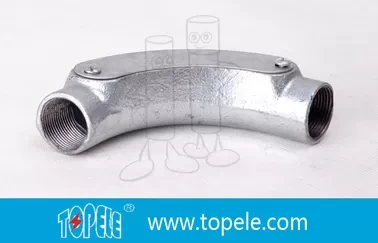 20MM 3 / 4â, 1âBS4568 GI Iron Elbow Malleable Iron Circular Junction Box with Tapped Hole 1