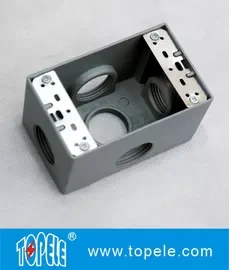 Weatherproof Electrical Boxes 3 Holes / 5 Holes Single Gang Outlet Boxes Die Cast Metal 1