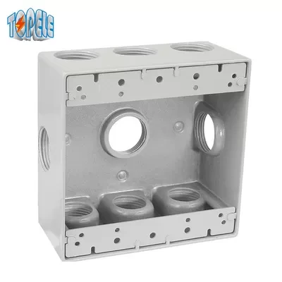 Two Gang Aluminum 4x4 Waterproof Electrical Outlet Box 1