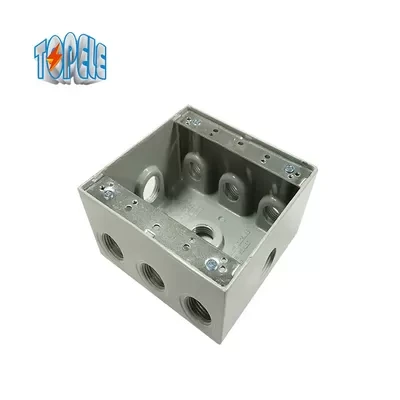 IP65 3/4 Inch Threaded Outlets Two Gang Weatherproof Box 1
