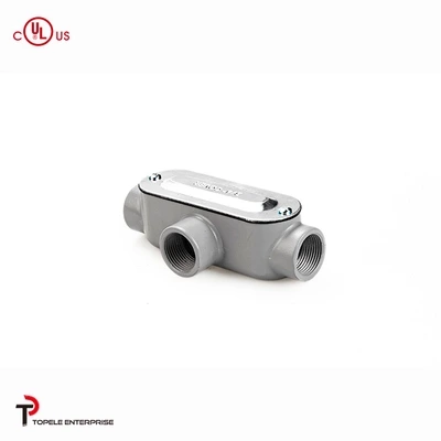 Indoor / Outdoor T Type 4 Inch Rigid Conduit Body Threaded Aluminum 1