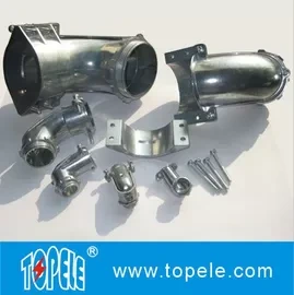 Straight / 90 Degree Flexible Conduit and Fittings Metal Zinc Squeeze Angle Connectors 1