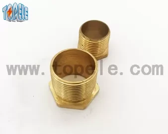 Brass Flex Metal Conduit Fittings Long / Short Male Threaded Hexagon Bush 1