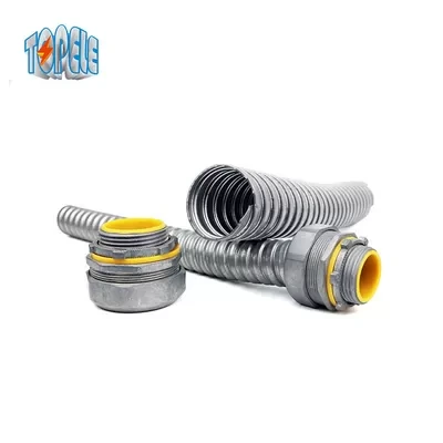 Metal Color 1/2 Zinc Die Cast Flexible Conduit Connector Straight For Conduit 1