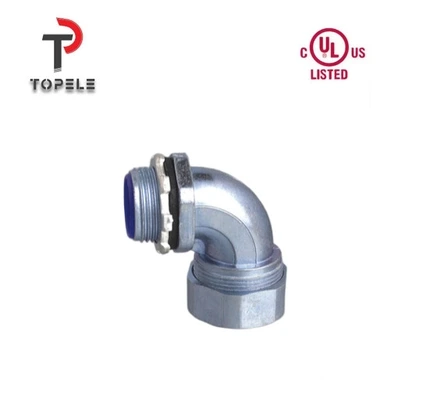Liquid Tight Flexible Conduit Fittings Zinc Connector 90 Degree Angle DWJ 1