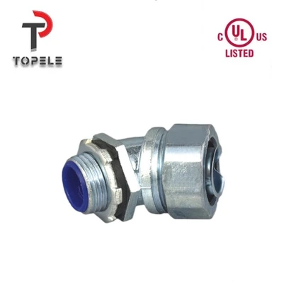 Zinc Liquid Tight Flexible Conduit Fittings Connector 45 Degree Angle NPT UL List DNJ 1