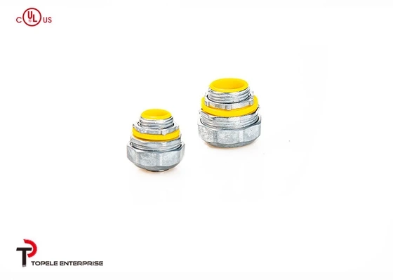 1/2 - 4 Zinc Liquid Tight Straight Connector With Yellow / Blue Gasket 1