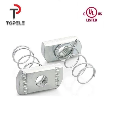 M6 M8 M10 M12 Unistrut Channel Galvanized Zinc Plated Steel Spring Nut1 1