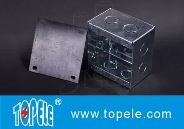 Steel Square Junction Box , Electrical Boxes And Covers For Lighting Fixtures 1