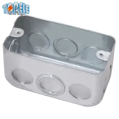 1 Gang Rectangular Electrical Junction Box Galvanized Steel 2x4 Inch 1