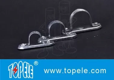 Galvanized Steel Spacer Bar Saddle With Base / 20mm Diameter Conduit Clamp 1