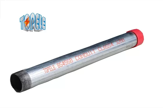 Hot Dip Galvanized Steel BS4568 Conduit Class 4 GI PIPE With Coupler And Protection Cap 1