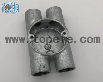 BS4568 Electrical Conduit Fittings Twin Through Way H Malleable Iron Box 20mm -32mm 1