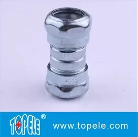 Zinc Plated Steel EMT Compression Coupling , EMT Coupling 1/2 To 4 Inch 1