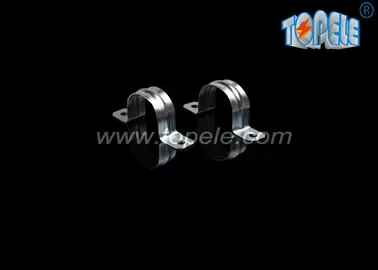 Galvanized Steel  EMT Conduit Strap  /Plain Saddle Strap Two Holes  / Zinc Plated EMT Conduit Fittings 1