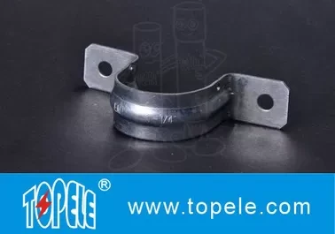 EMT Conduit Fittings , Galvanized Steel / Zinc Plated Two Hole EMT Conduit Strap OEM 1