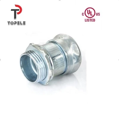Galvanized Steel EMT Conduit Connector Compression Type 1