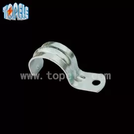Zinc Plated Steel EMT Conduit And Fittings With One Hole Clip / Emt Conduit Straps 1