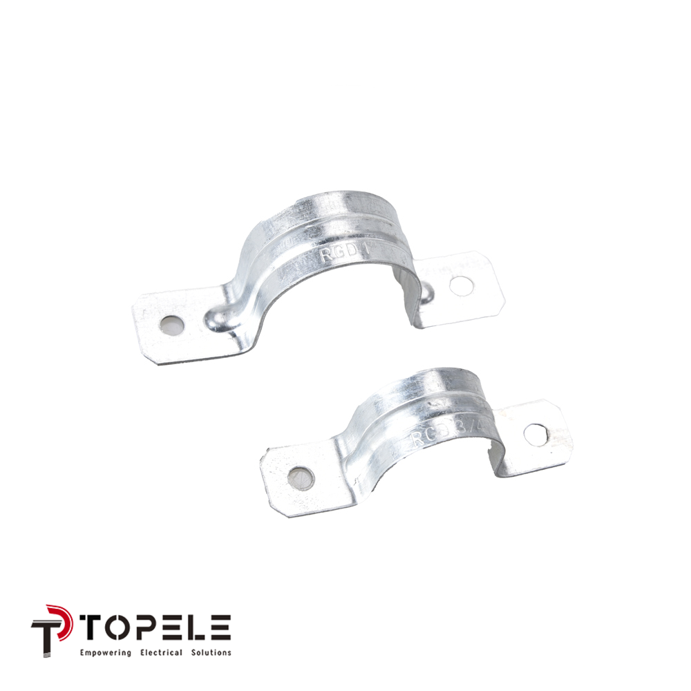 UL Standard 1/2" - 4" Pre Galvanized Two Hole Strap for EMT Conduit