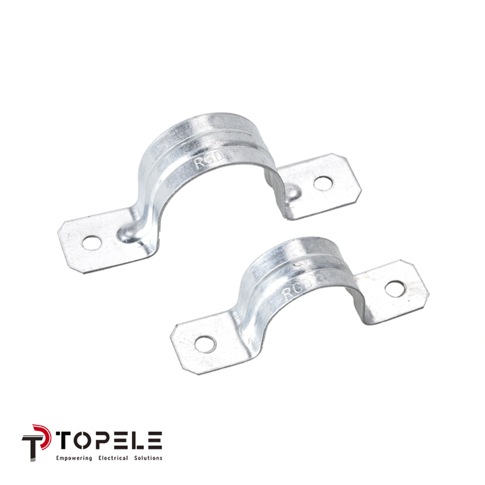 UL Standard 1/2" - 4" Pre Galvanized Two Hole Strap for EMT Conduit