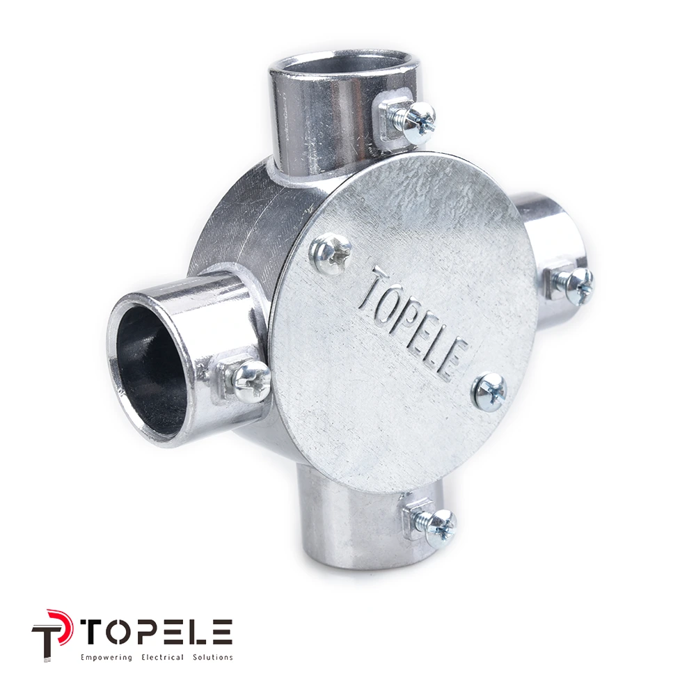 Aluminum Intersection(4 Way) Circular Box Set Screw 1