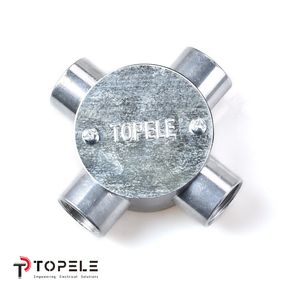 Aluminum Intersection(4 Way) Circular Box Set Screw 1