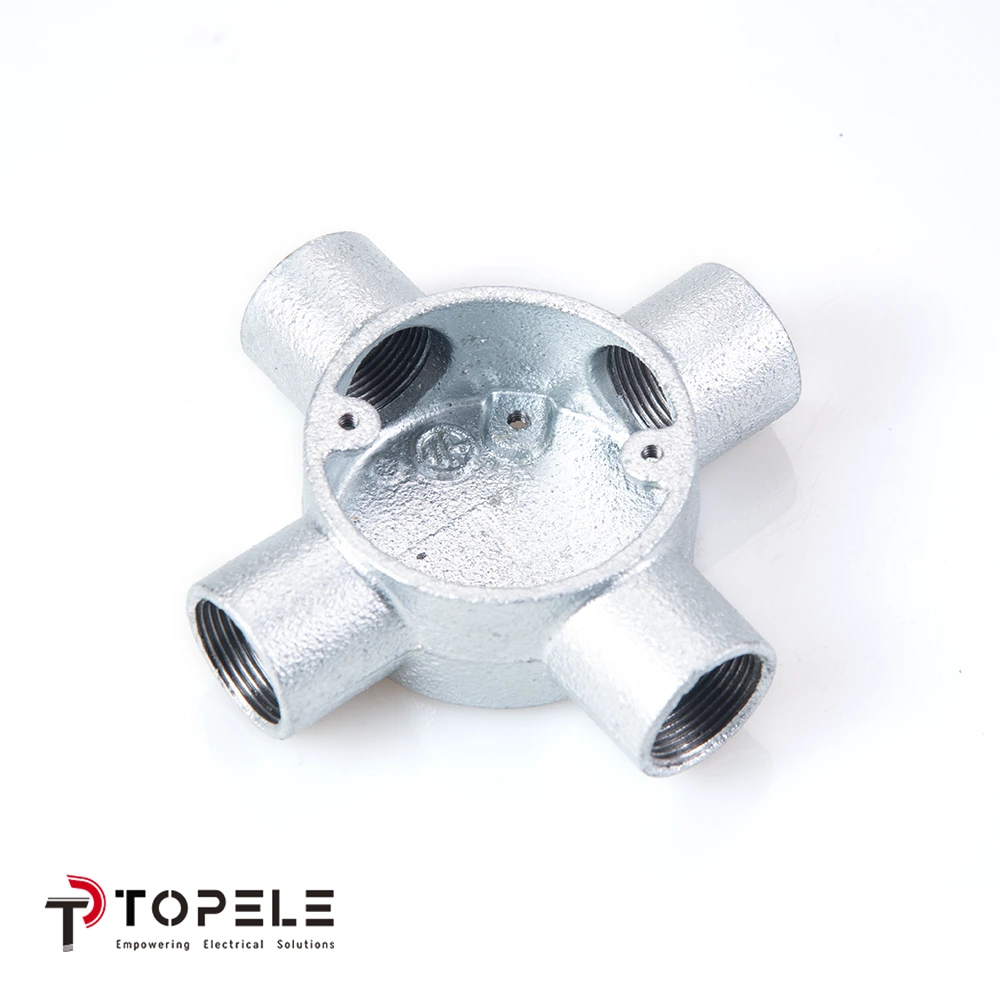 Boîte circulaire d'intersection en fonte malléable (4 voies) 1