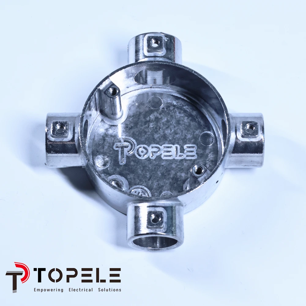 Aluminum Intersection(4 Way) Circular Box Set Screw 1