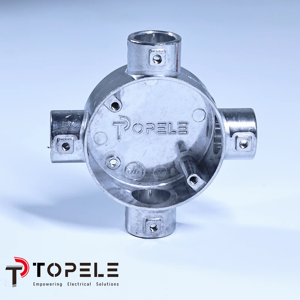 Tornillo de ajuste de caja circular de intersección de aluminio (4 vías) 1