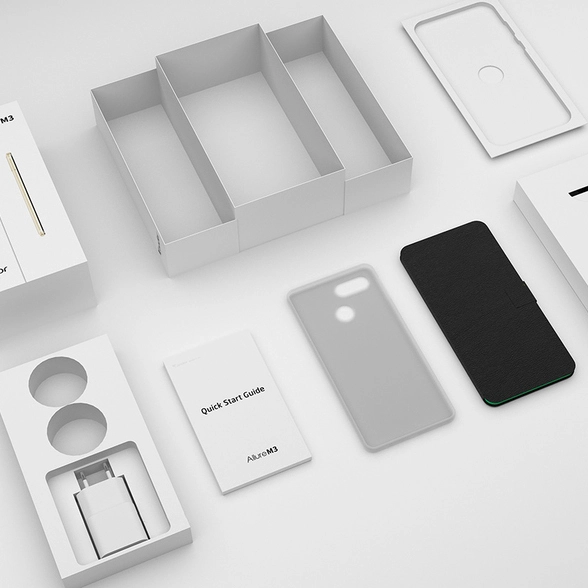 Allure M3 simple white double-open mobile phone electronic packaging box 1