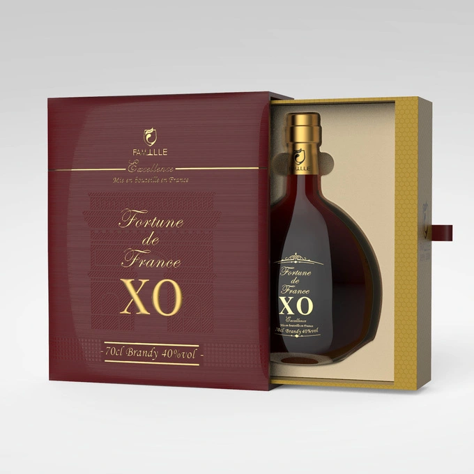 FAMLLLE 브라운 페인트 서랍식 고급 XO 와인 포장 상자 1