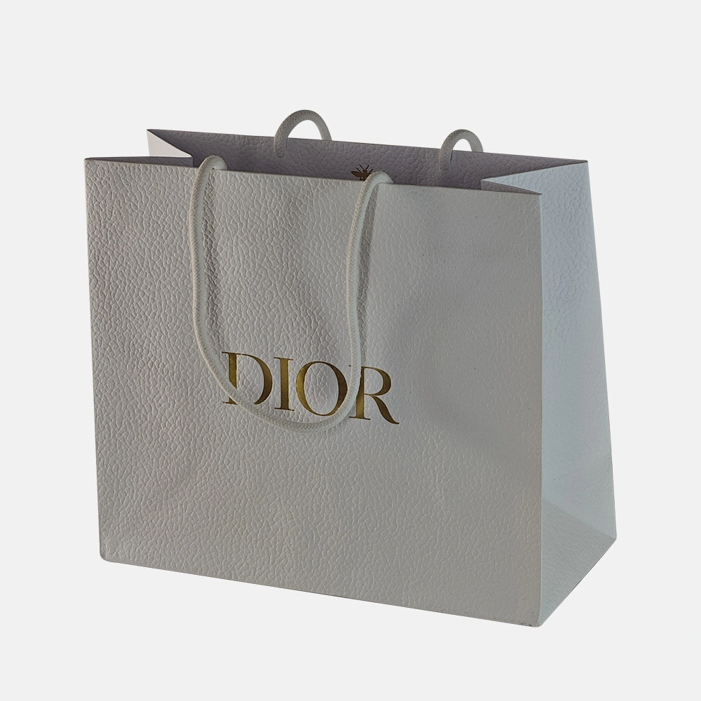 Sacchetto di carta regalo di fascia alta goffrato bianco DIOR 1