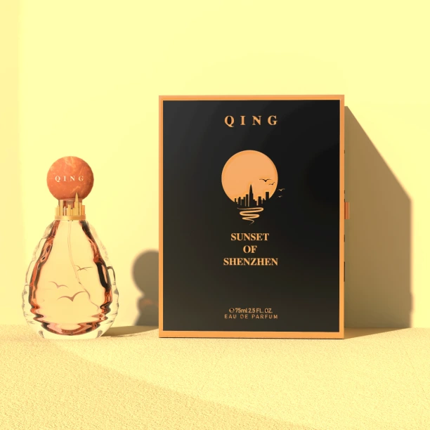 Dark and openwork patterned QING perfume packaging box 1