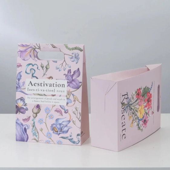 Sac en papier de shopping cadeau romantique Touch Roseate 1
