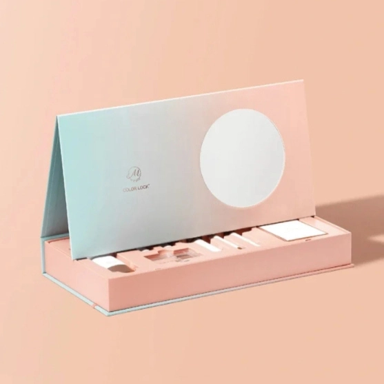 The beauty of gradient make-up packaging box with pink romantic theme 1