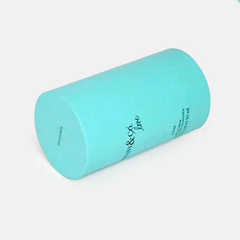 The brand's co-branded round perfume packaging box of blue glamour. 1