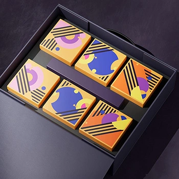 Boîte d'emballage portative de gâteau de lune à couvercle pivotant 1