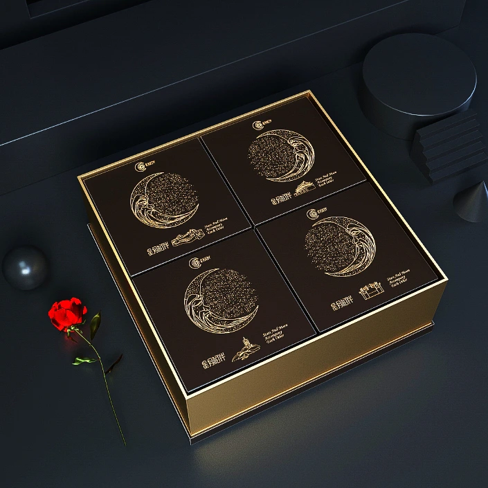 Couverture noire du ciel et de la terre, boîte d'emballage Mooncake 1