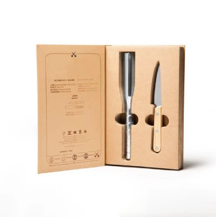 Artistic book-shaped eco-friendly knife packaging box 1