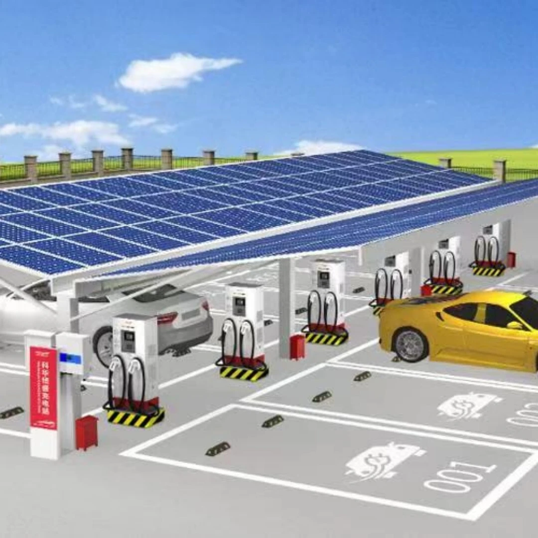 Estación de carga pública y autopista con solución de sistema solar 1