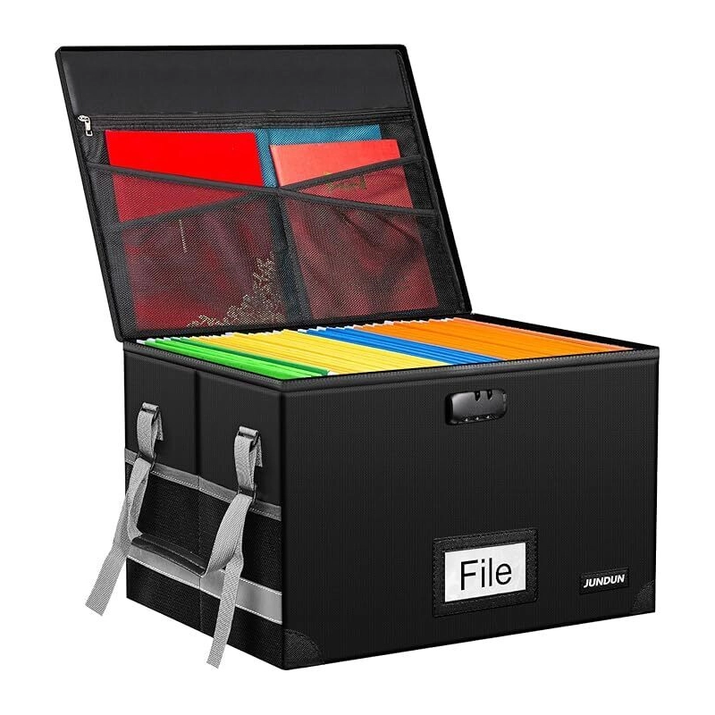 Caja de almacenamiento segura contra incendios, organizador de archivos plegable impermeable incombustible 1