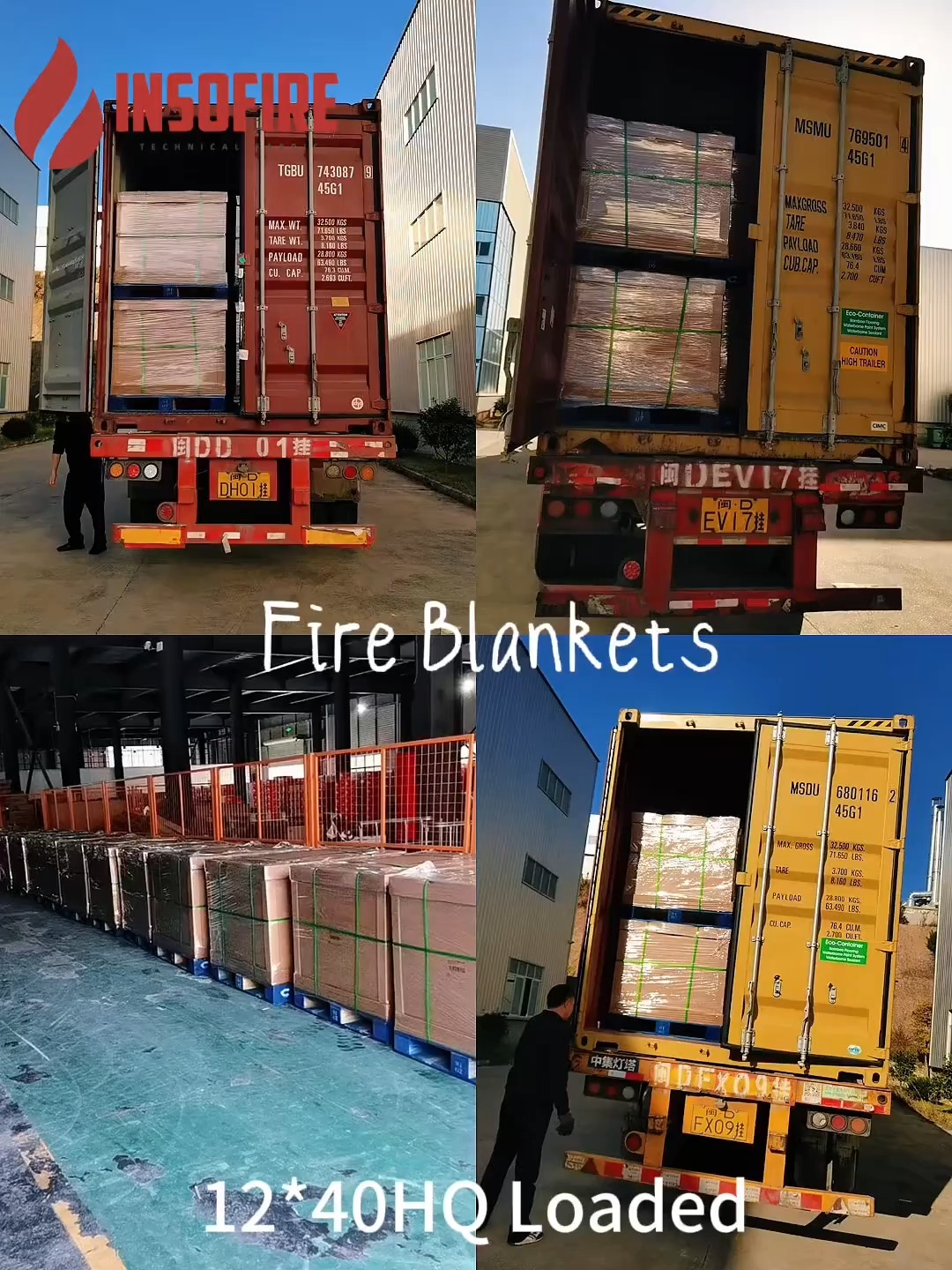12 Containers of Fire Blankets Loaded to Sam’s Club | INSOFIRE