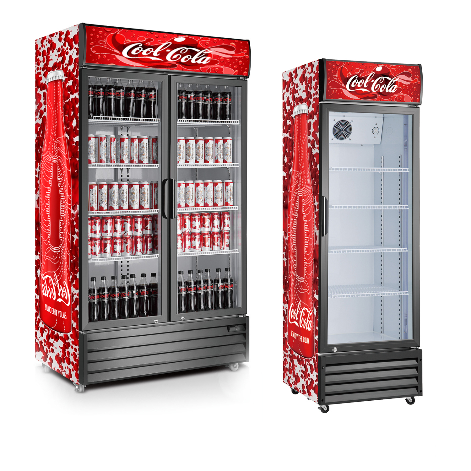 Single Door Display Cooler 380L for Pepsi and cola cooler 1