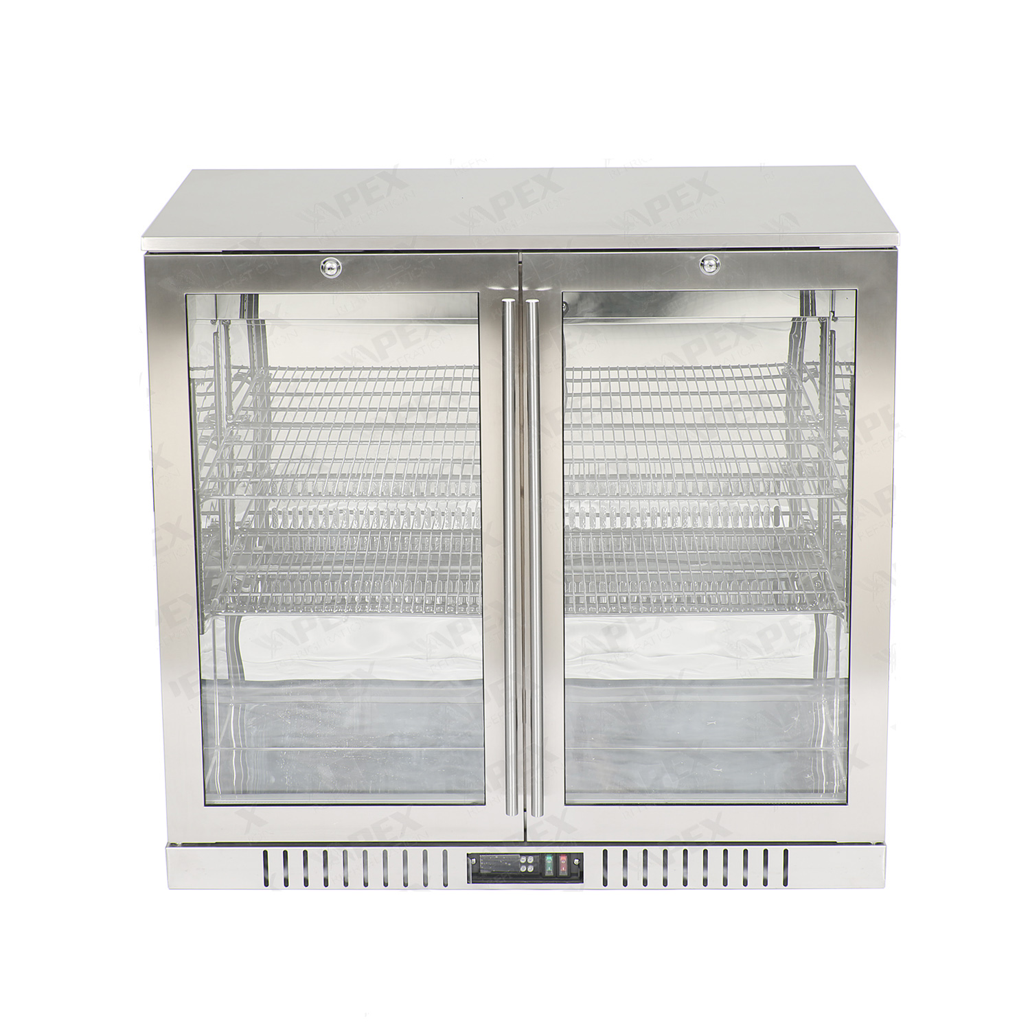 2 Door Back Bar Refrigerator with Stainless Steel Swing Door 1