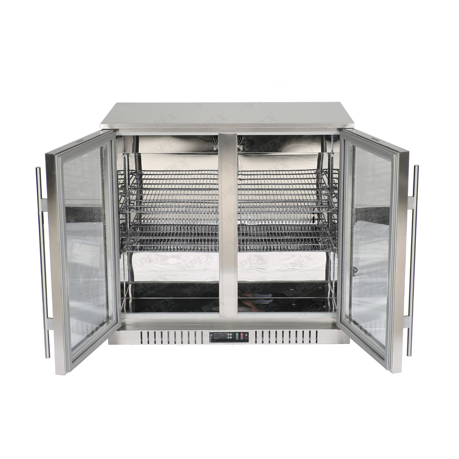 2 Door Back Bar Refrigerator with Stainless Steel Swing Door 2