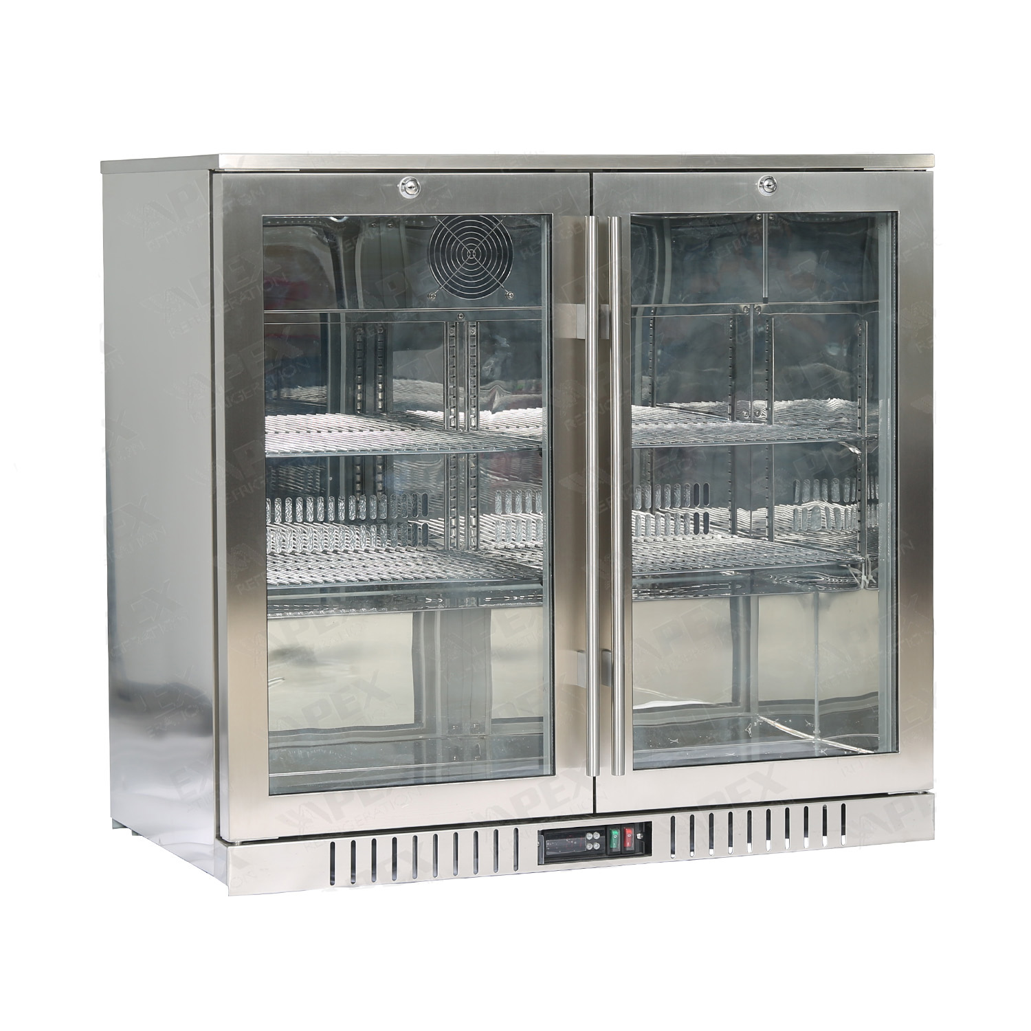 2 Door Back Bar Refrigerator with Stainless Steel Swing Door 3