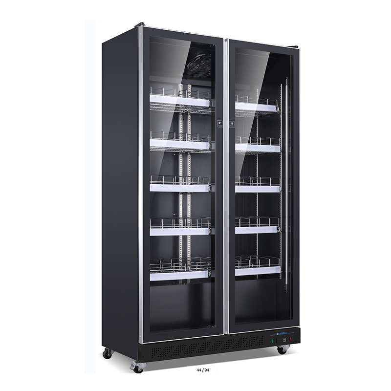 Step Mounted Double Door Cooler Fridge with Glass Door for Food & Drink 3