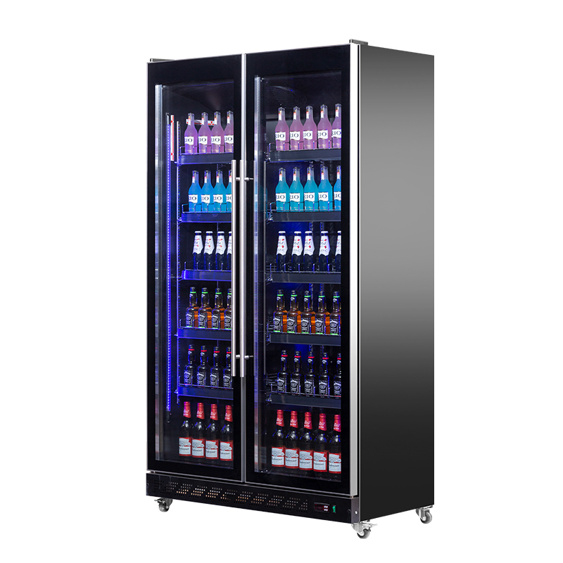 Step Mounted Double Door Cooler Fridge with Glass Door for Food & Drink 4