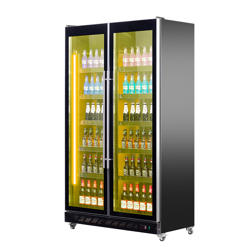 Step Mounted Double Door Cooler Fridge with Glass Door for Food & Drink 2