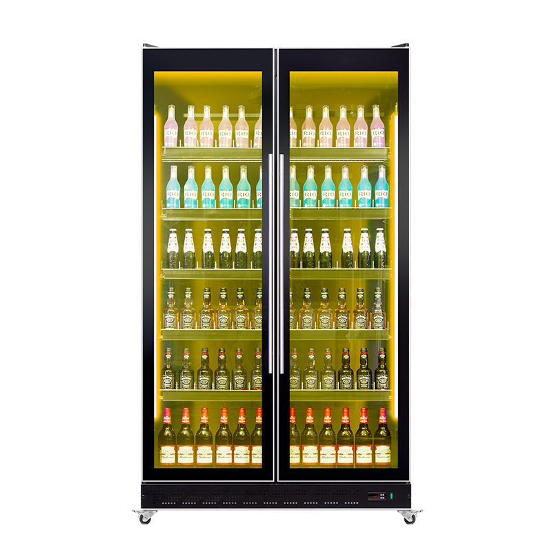 Step Mounted Double Door Cooler Fridge with Glass Door for Food & Drink 6